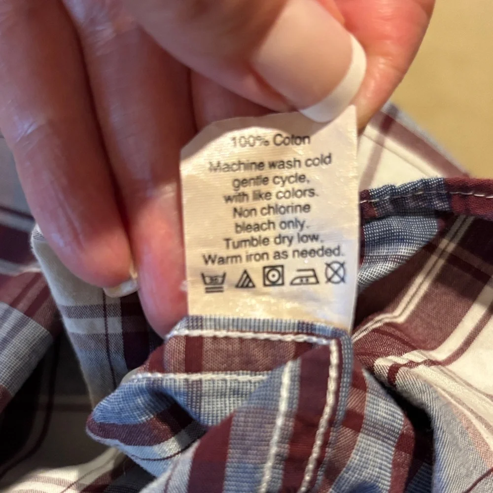 J. Crew Men's 100% Cotton Plaid Button Down Shirt Burgundy, Blue, & White sz‎ XL